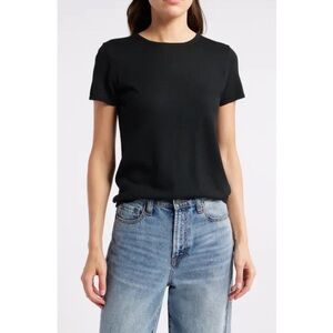 Vintage Liz Baker Short Sleeve Sweater in Black Size Large